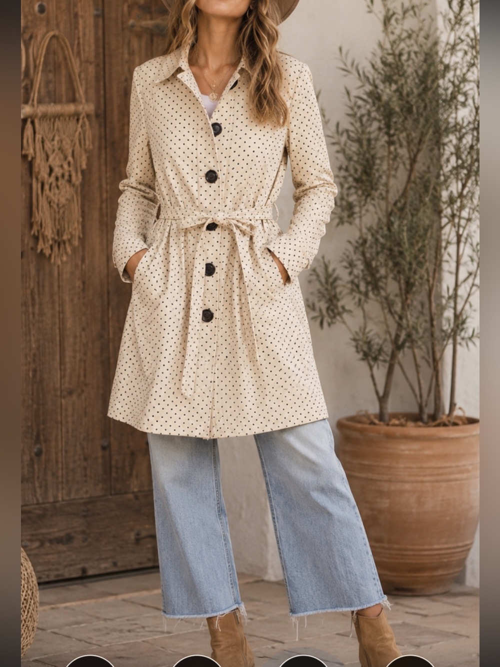 LOFT Star Print Cotton Trench Coat Women’s XS Belted Classic Chic Outerwear